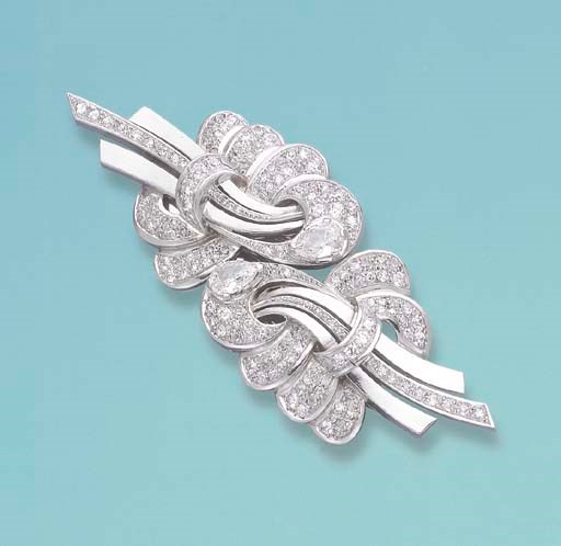 BROCHE DOUBLE CLIP DIAMANTS