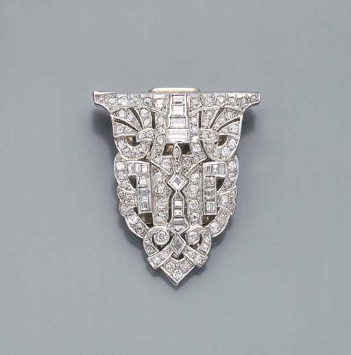 CLIP DE REVERS ART DECO DIAMANTS