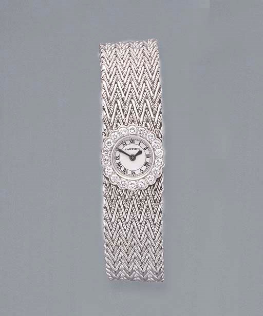 MONTRE BRACELET DE DAME DIAMANTS, PAR CARTIER
