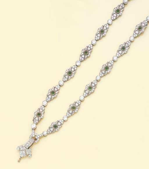 SAUTOIR ART DECO EMERAUDES ET DIAMANTS, PAR CARTIER