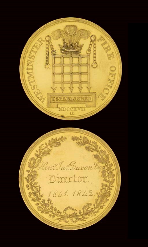 A VICTORIAN GOLD WESTMINSTER FIRE OFFICE DIRECTORS' MEDAL
