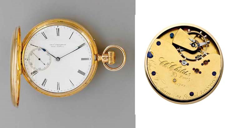 CHARLES FRODSHAM. AN 18K GOLD HUNTER CASE POCKET CHRONOMETER
