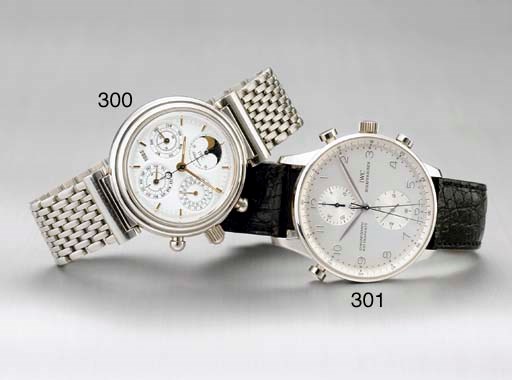 IWC. A FINE LIMITED EDITION PLATINUM SPLIT SECONDS CHRONOGRAPH WRISTWATCH