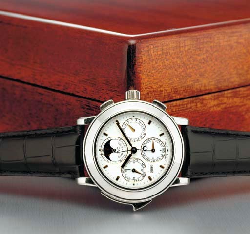 IWC. A VERY RARE LIMITED EDITION PLATINUM AUTOMATIC MINUTE REPEATING PERPETUAL CALENDAR CHRONOGRAPH WRISTWATCH WITH MOONPHASE