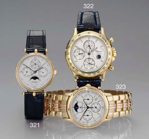 CHOPARD. A FINE 18K GOLD LIMITED EDITION AUTOMATIC PERPETUAL CALENDAR CHRONOGRAPH WRISTWATCH WITH MOONPHASE