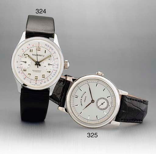 A RARE AND UNUSUAL SINGLE BUTTON CHRONOGRAPH WRISTWATCH