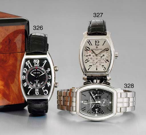 VACHERON & CONSTANTIN. AN 18K WHITE GOLD AUTOMATIC CALENDAR WRISTWATCH