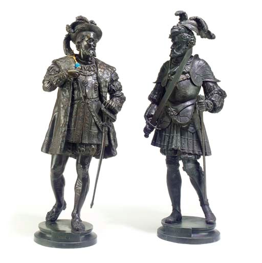 A pair of French spelter figures