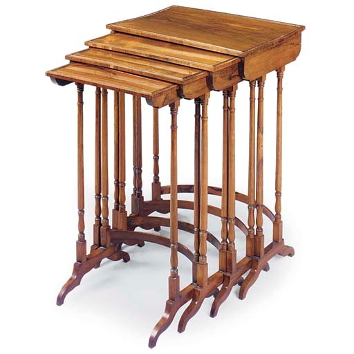 A SET OF FOUR REGENCY ROSEWOOD QUARTETTO TABLES