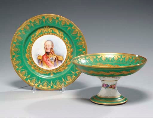 A SEVRES STYLE PORCELAIN PART DESSERT SERVICE,