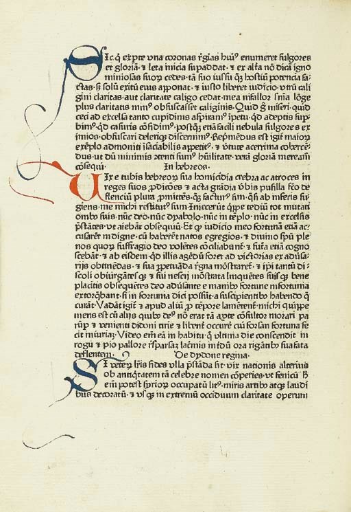 BOCCACCIO, Giovanni. De casibus virorum illustrium. [Strasburgo: G.Husner, 1474-75].