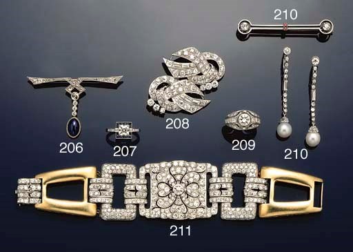 A pair of cultured pearl and diamond earpendants