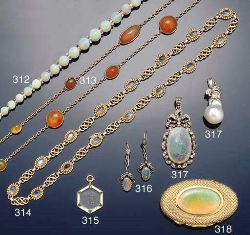 A fire opal necklace