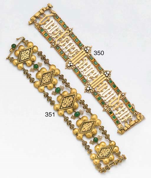 A 20th century emerald and diamond bracelet by Orisa