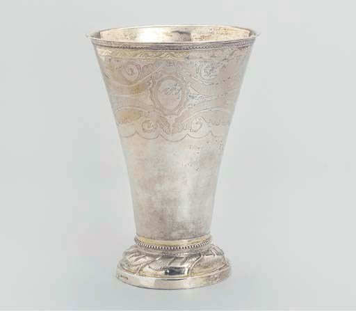 A SWEDISH PARCEL-GILT SILVER BEAKER