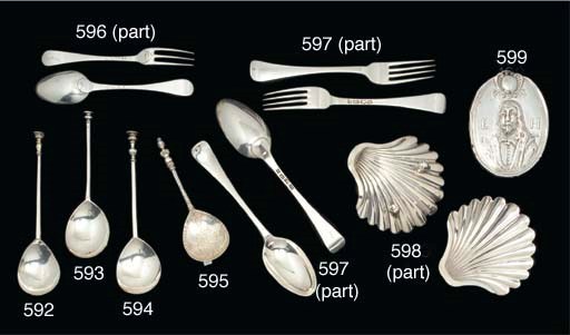 A SET OF FOUR GEORGE III SILVER BUTTER SHELLS