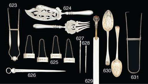 A GEORGE III SILVER MEAT SKEWER