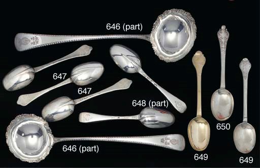 THREE VARIOUS WILLIAM III/QUEEN ANNE SILVER TABLE SPOONS