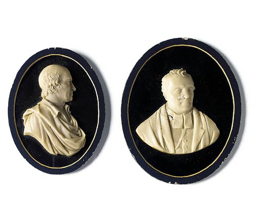 A WHITE WAX PORTRAIT RELIEF OF BISHOP PERCY