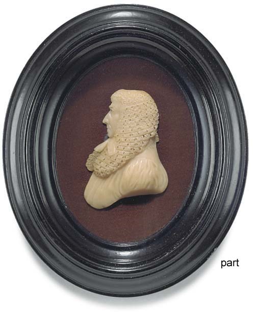 A CREAM WAX PORTRAIT RELIEF OF JAMES JOHNSON, BISHOP OF WORCESTER
