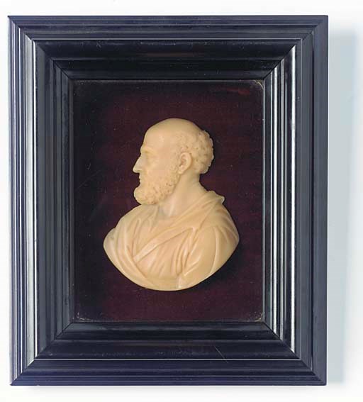 A GERMAN PINK WAX RELIEF OF ST.PAUL