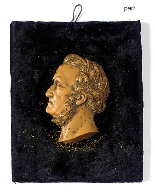 A GROUP OF FIVE WAX PORTRAIT RELIEFS