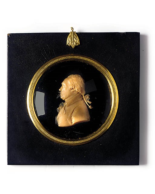 A PINK WAX PORTRAIT RELIEF OF JAMES WATT