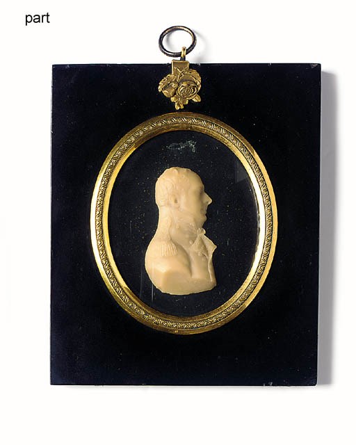 A PINK WAX PORTRAIT RELIEF BELIEVED TO BE ROSS OF ROSSIE