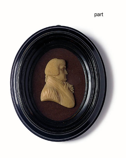 A PINK WAX PORTRAIT RELIEF OF CHIEF JUSTICE TINDALL