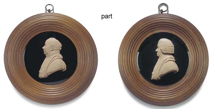 A PINK WAX PORTRAIT RELIEF OF REVEREND WILLIAM BORROW