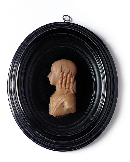 A PINK WAX PORTRAIT RELIEF, POSSIBLY ANNIE HATHAWAY