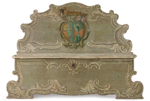 AN ITALIAN BLUE AND POLYCHROME-DECORATED CASSAPANCA