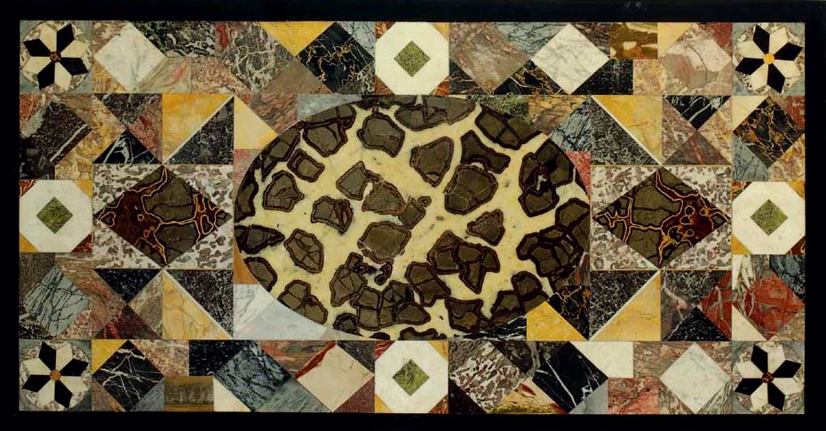A SPECIMEN MARBLE AND HARDSTONE TABLE TOP