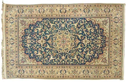 A PART SILK ISFAHAN RUG