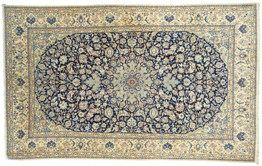 A PART SILK NAIN RUG