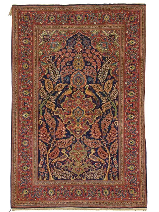 A KASHAN PRAYER RUG