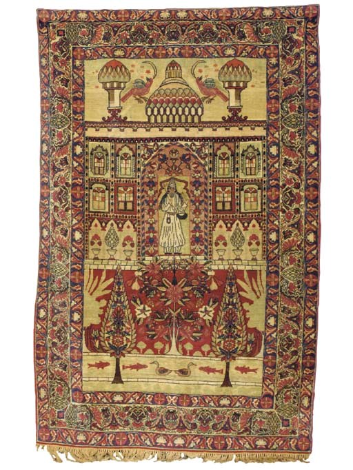 A KIRMAN PICTORIAL RUG