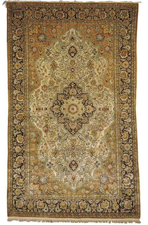 A silk Qum rug