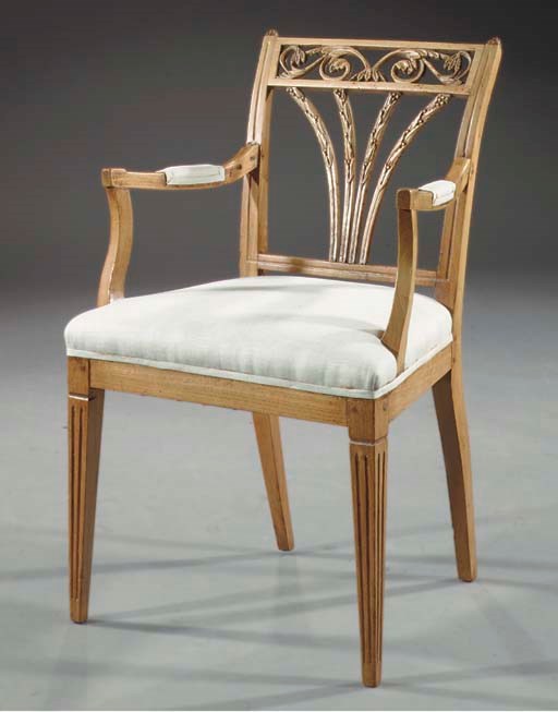 A SET OF FIVE DUTCH ELM 'KORENAAR' DINING CHAIRS