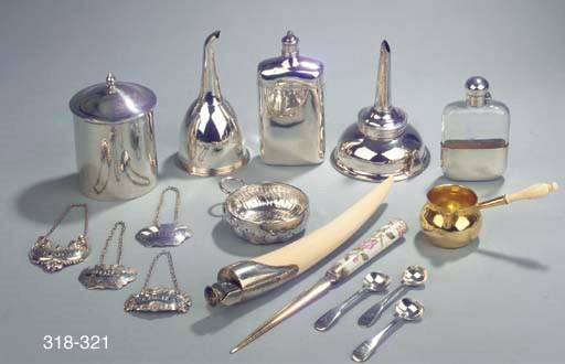 A Danish silver-gilt and porcelain paperknife, a silver-mounted bone sigar-cutter and a mother-of-pearl plated fork