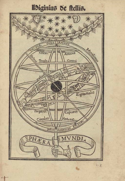 HYGINUS, Caius Julius (fl. 2nd century, attributed to). Poeticon astronomicon. Pavia: Jacobus de Burgofranco, 12 January, 1513.