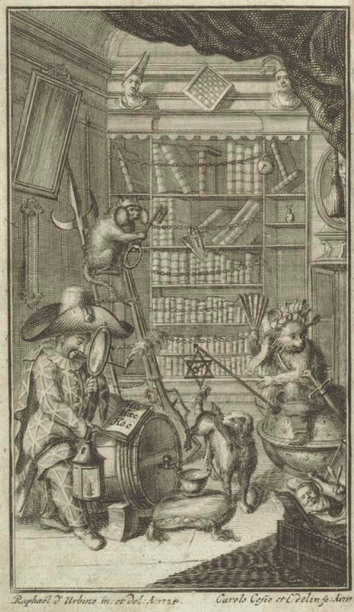 IMAGINARY LIBRARIES -- Collection of catalogues of imaginary libraries and auctions, containing political and religious satires, literary and bibliographical parodies, etc.  Holland, England, France, Germany: 17th - 20th century.  Various formats and bindings: