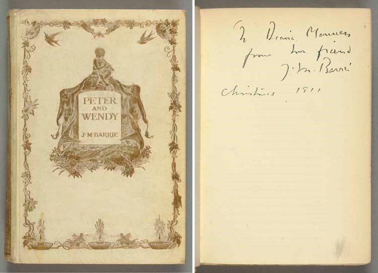 BARRIE, J.M. Peter and Wendy. London: Hodder & Stoughton, 1911.