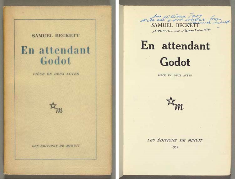 BECKETT, Samuel.  En attendant Godot. Pièce en deux actes. paris: Les Editions de Minuit, 1952.