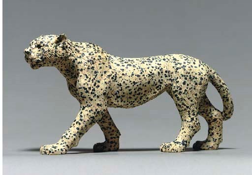 A HARDSTONE LYNX FIGURE, BY ANDREAS VON ZADORA