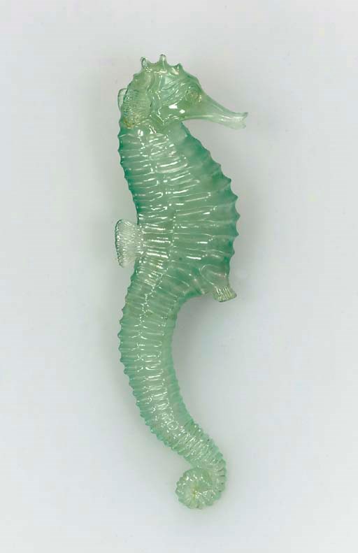 A GREEN BERYL SEAHORSE, BY ANDREAS VON ZADORA