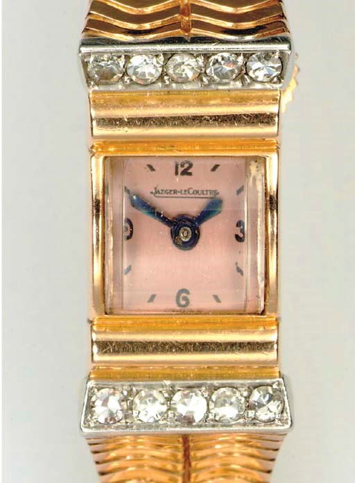 A DIAMOND AND 18K GOLD WRISTWATCH, BY JAEGER LECOULTRE