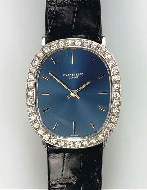 A DIAMOND AND 18K WHITE GOLD "ELLIPSE" WRISTWATCH, BY PATEK PHILIPPE