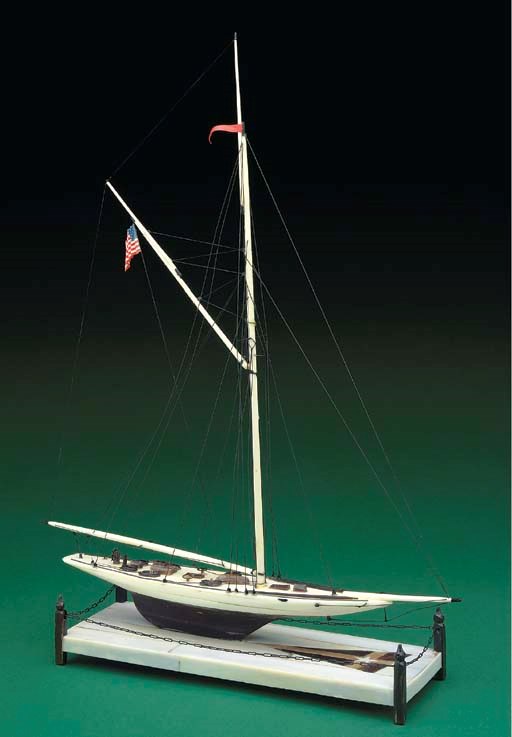 A miniature ivory model of the America's Cup defender Vigilant