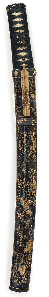 A FINE SHAKUDO MOUNTED AIKUCHI